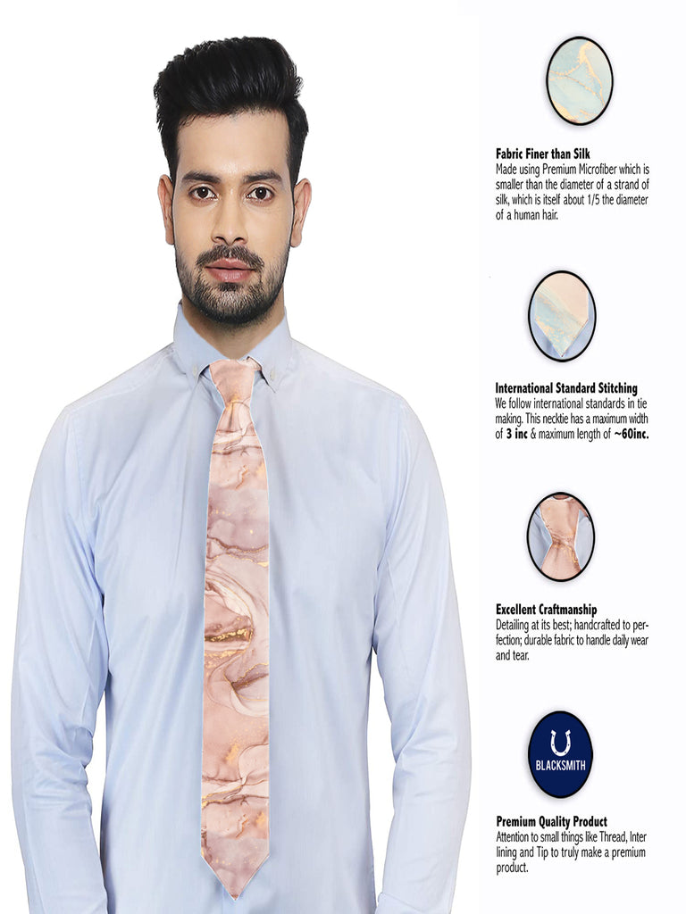 Blacksmith Marble Multicolor Printed Tie for Men - Fashion Accessories for Blazer , Tuxedo or Coat