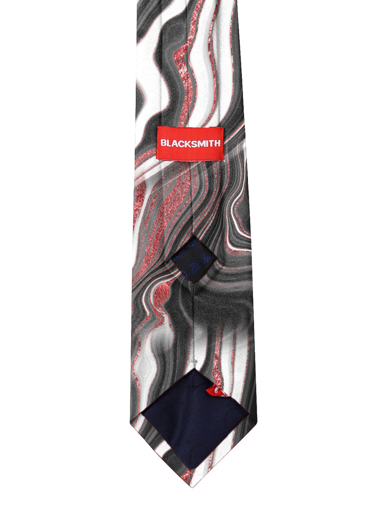 Blacksmith Marble Maroon Printed Tie for Men - Fashion Accessories for Blazer , Tuxedo or Coat