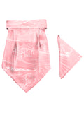 Blacksmith | Blacksmith Fashion | Blacksmith Marble Pink Printed Cravat Neck Scarf And Matching Pocket Square Set For Men