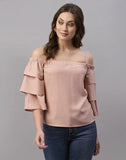 blacksmith peach off shoulder top for women casual, corporate & office wear