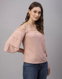 blacksmith peach off shoulder top for women casual, corporate & office wear