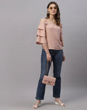 blacksmith peach off shoulder top for women casual, corporate & office wear