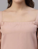 blacksmith peach off shoulder top for women casual, corporate & office wear