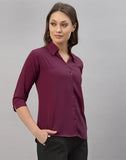 blacksmith wine casual shirt for women corporate & office wear