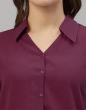 blacksmith wine casual shirt for women corporate & office wear