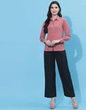 blacksmith carot pink casual shirt for women corporate & office wear