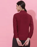 blacksmith maroon casual shirt for women corporate & office wear