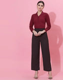 blacksmith maroon casual shirt for women corporate & office wear