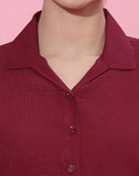 blacksmith maroon casual shirt for women corporate & office wear