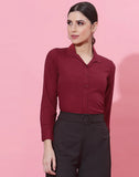 blacksmith maroon casual shirt for women corporate & office wear