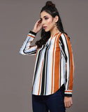 blacksmith multicoloured striped top for casual, corporate & office wear