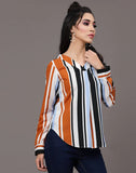 blacksmith multicoloured striped top for casual, corporate & office wear