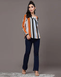 blacksmith multicoloured striped top for casual, corporate & office wear