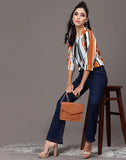 blacksmith multicoloured striped top for casual, corporate & office wear