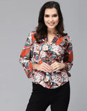 blacksmith multicoloured women casual printed shirt for casual, corporate & office wear