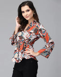 blacksmith multicoloured women casual printed shirt for casual, corporate & office wear