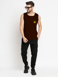 Blacksmith Brown Cotton Number 7 Sando For Men - Gym Sando For Men.