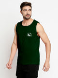 Blacksmith Dark Green Cotton Number 17 Sando For Men - Gym Sando For Men.