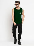 Blacksmith Dark Green Cotton Number 45 Sando For Men - Gym Sando For Men.