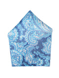 Blacksmith Deep Blue Paisley Printed Pocket Square for Men