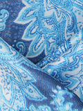 Blacksmith Deep Blue Paisley Printed Pocket Square for Men