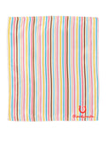 Blacksmith Pink and Cream Stripes Printed Pocket Square for Men