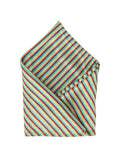 Blacksmith Tropical Green Stripes Printed Pocket Square for Men