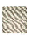 Blacksmith Tropical Green Stripes Printed Pocket Square for Men