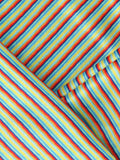 Blacksmith Tropical Green Stripes Printed Pocket Square for Men