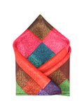 Blacksmith Multicolor Water Checks Printed Pocket Square for Men