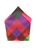 Blacksmith Multicolor Water Checks Printed Pocket Square for Men