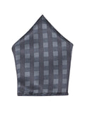 Blacksmith Black and Grey Checks Printed Pocket Square for Men
