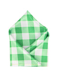 Blacksmith Green and White Checks Printed Pocket Square for Men