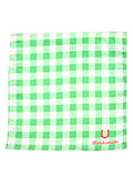 Blacksmith Green and White Checks Printed Pocket Square for Men