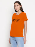 Blacksmith Joy Orange Top For Women and Girls - 100% Soft Cotton Bio Washed