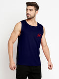 Blacksmith Navy Blue Cotton Number 33 Sando For Men - Gym Sando For Men.