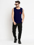 Blacksmith Navy Blue Cotton Number 100 Sando For Men - Gym Sando For Men.