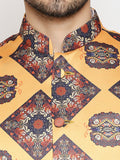 Blacksmith Yellow Ochre Paisley Modi Jacket for Men - Yellow Ochre Paisley Nehru Jacket for Men