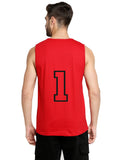 Blacksmith Red Cotton Number 1 Printed Sando For Men - Gym Sando For Men.