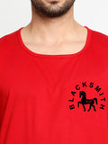 Blacksmith Red Cotton Number 1 Printed Sando For Men - Gym Sando For Men.