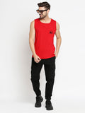 Blacksmith Red Cotton Number 1 Printed Sando For Men - Gym Sando For Men.