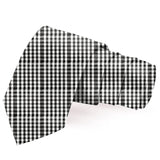 Blacksmith Black and White Checks Printed Tie and Pocket Square Set for Men with Natural Stone Cufflink and Matching Flower Lapel Pin for Blazer , Tuxedo or Coat