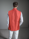 Blacksmith Tiny Red Dot Jacquard Modi Jacket for Men - Tiny Red Dot Jacquard Nehru Jacket for Men