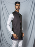 Blacksmith Armani Purple Jacquard Modi Jacket for Men - ARMANI Purple Jacquard Nehru Jacket for Men