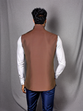 Blacksmith Maroon and White Diamond Modi Jacket for Men - Maroon and White Diamond Nehru Jacket for Men