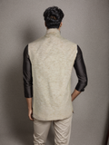 Blacksmith Brown Linen Modi Jacket for Men - Brown Linen Nehru Jacket for Men