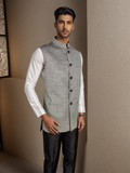 Blacksmith Grey Linen Modi Jacket for Men - Grey Linen Jacket for Men