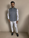 Blacksmith Woolen Grey Tweed Checks Checks Modi Jacket for Men