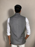 Blacksmith Woolen Grey Tweed Checks Checks Modi Jacket for Men