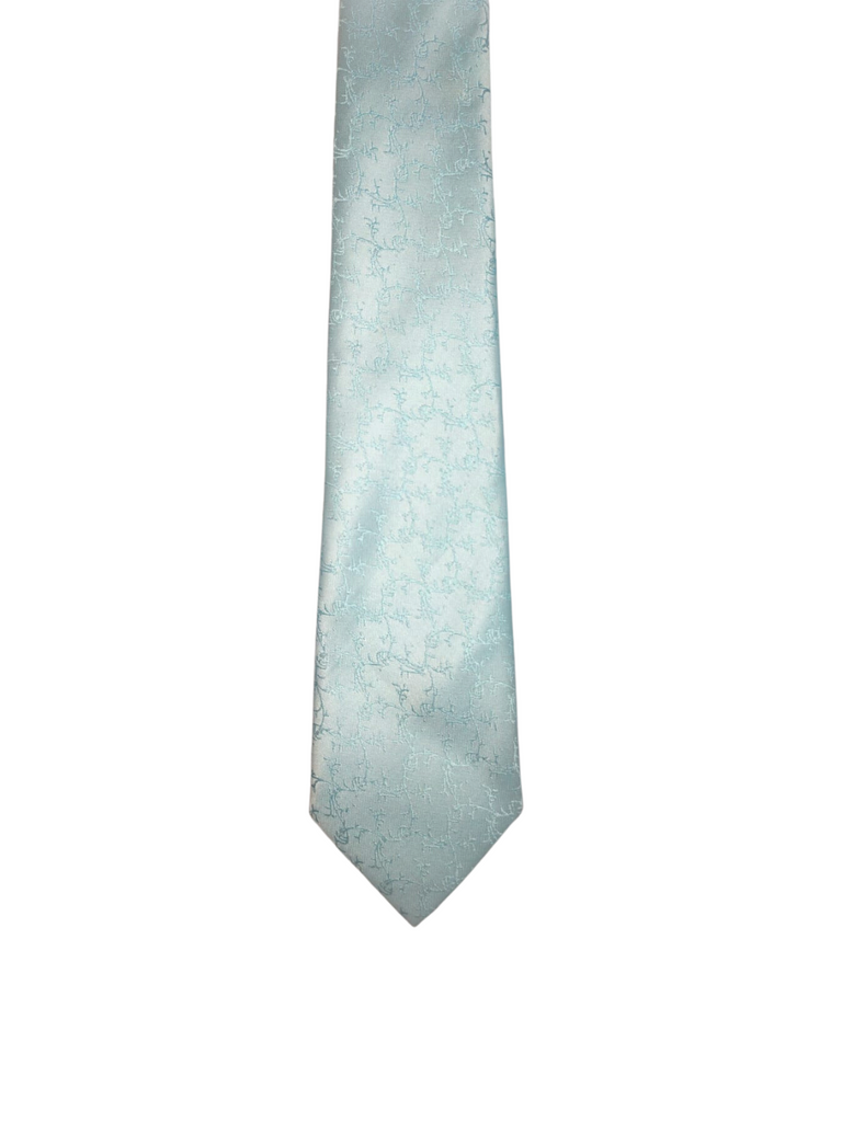 Blacksmith Ice Blue and Blue Leaves Jacquard Tie for Men